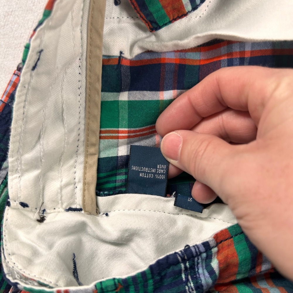 Vintage Polo Ralph Lauren Shorts Men 36 Green Plaid Cargo Cotton 90s Y2K Utility - Picture 6 of 12